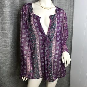 Lane Bryant Boho Size 20 purple glitter sheer